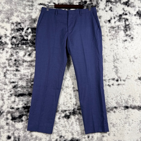 J Crew Ludlow Slim Fit Dress Pants Superfine Wool Mens W33 L30 Blue Trousers - Picture 1 of 12